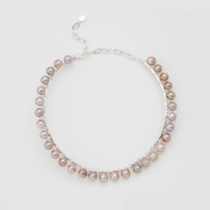 The Iesha Soleh Silver Pearl Choker Necklace